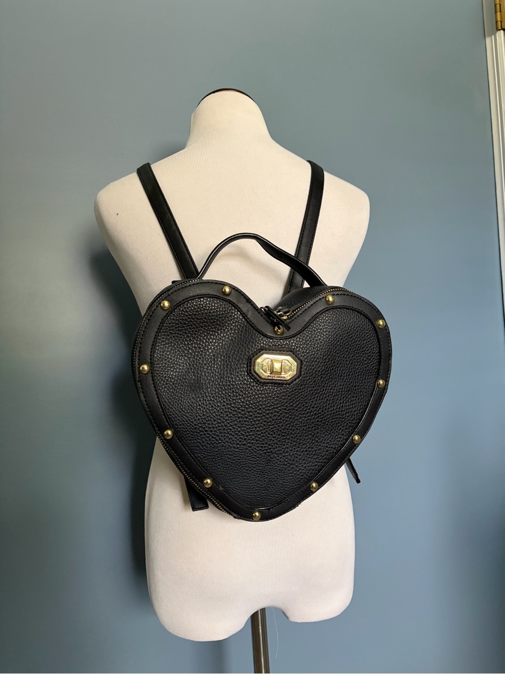Juicy Couture Black Heart Shaped Backpack